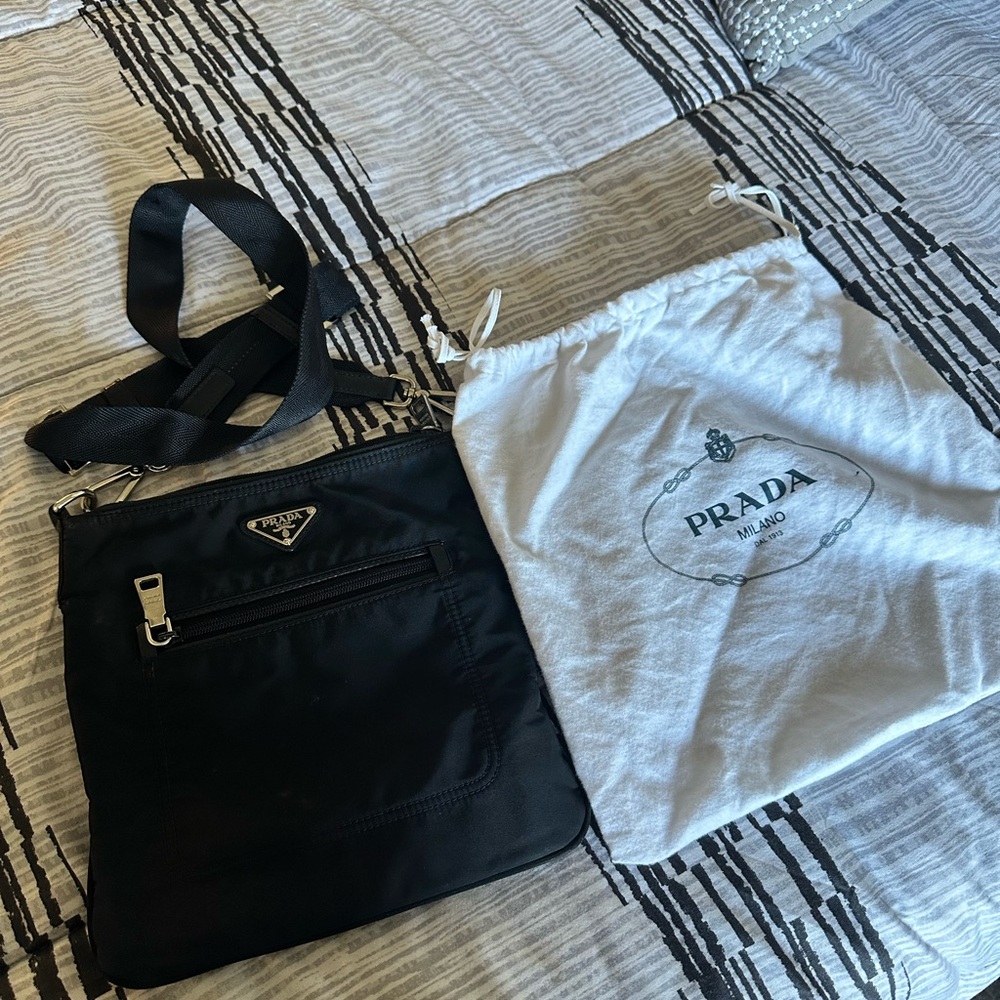 Black Prada Nylon Cross Body